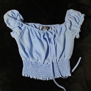 Blue crop top